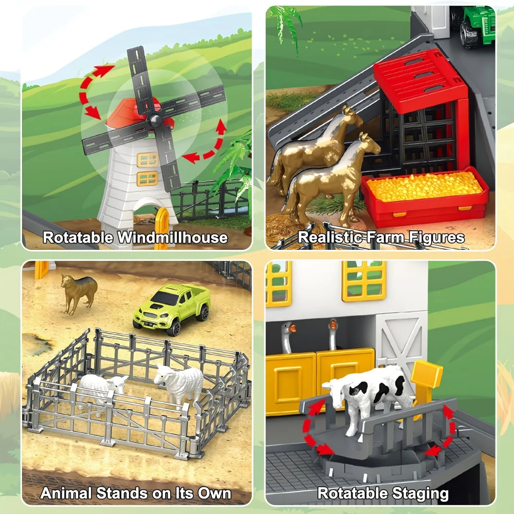 Juguete educativo granja con figuras animales y tractor - imagen 3