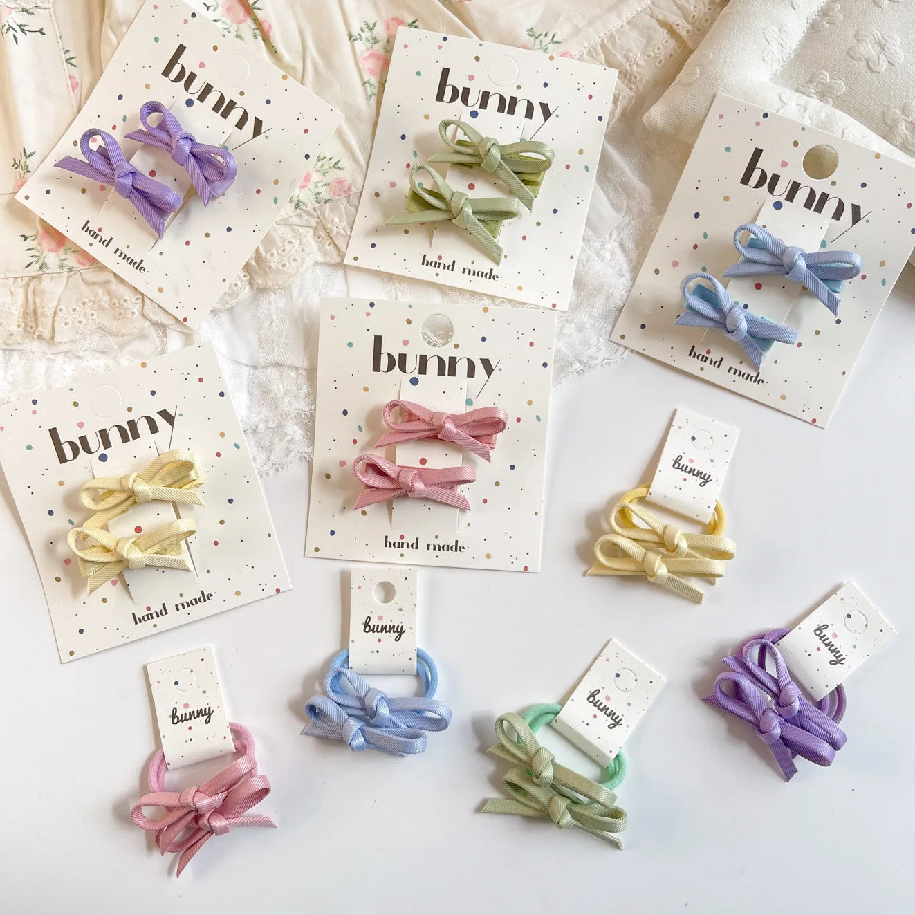 Pinzas para el pelo con lazo de macarrón y accesorios infantiles