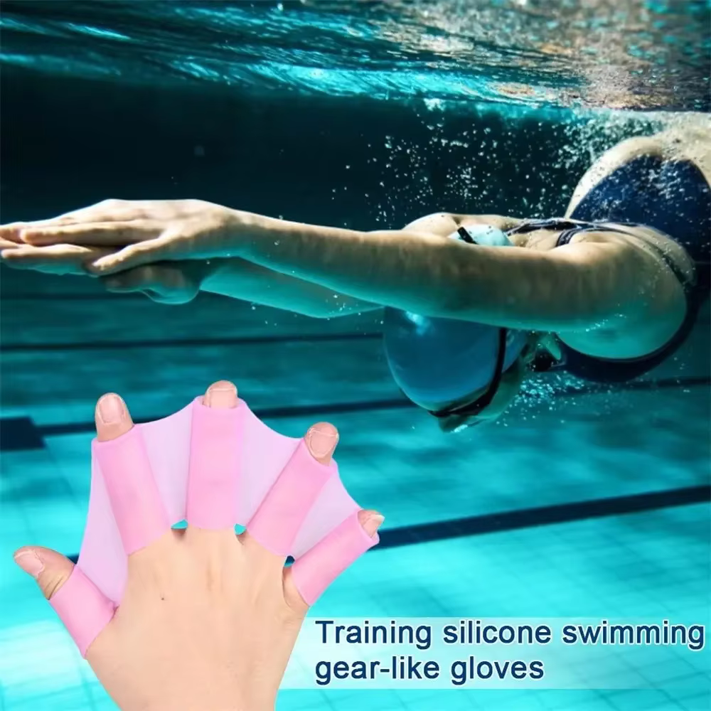 Palas de natación infantil de silicona tipo rana - imagen 3