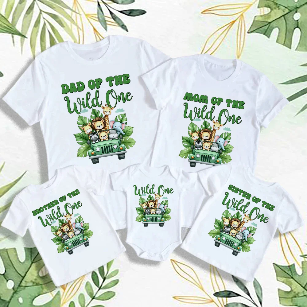 Conjunto camisas safari familia – temática animales salvajes