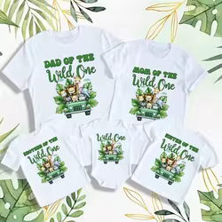 Conjunto camisas safari familia – temática animales salvajes
