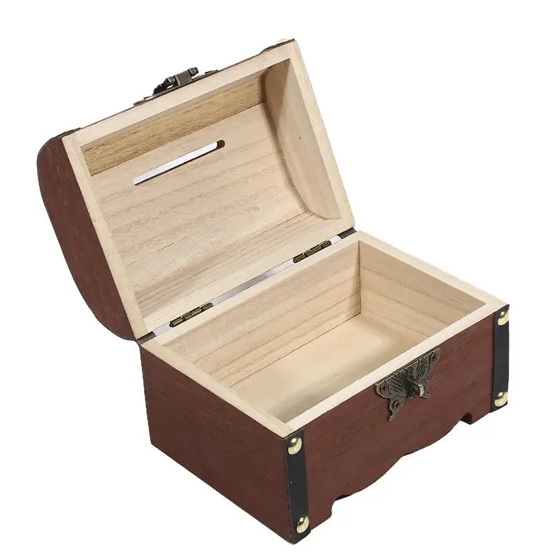 Hucha con candado estilo vintage para niños caja tesoro - imagen 3