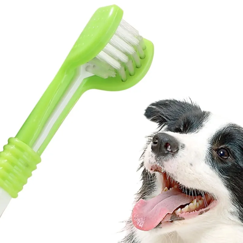 Cepillo dental de 3 caras para perros – Elimina sarro y mal aliento
