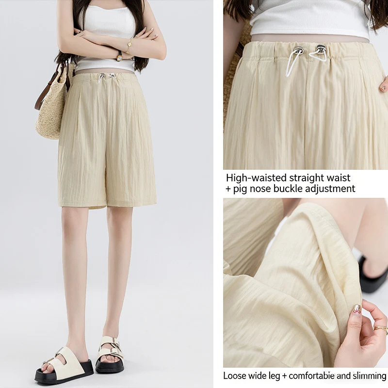Pantalones cortos de maternidad con cordón y cintura elástica - imagen 2