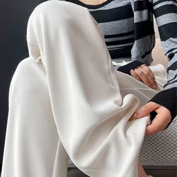 Pantalones de maternidad de pierna ancha en chenilla para otoño