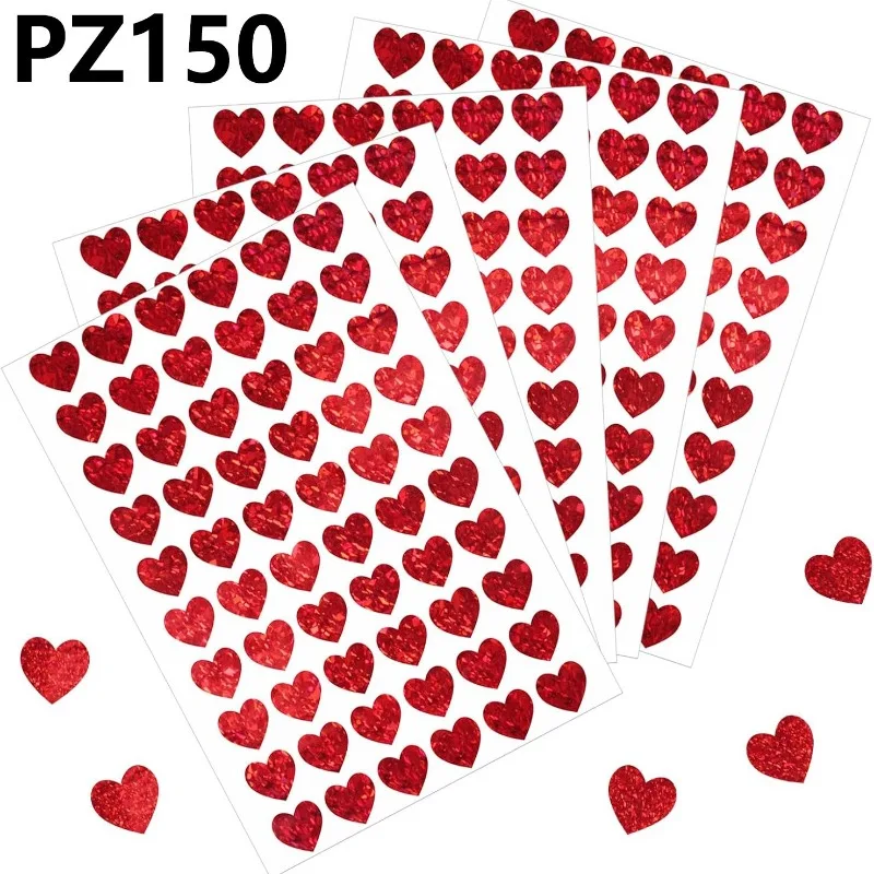 Pegatinas corazones con purpurina para manualidades infantiles - imagen 4