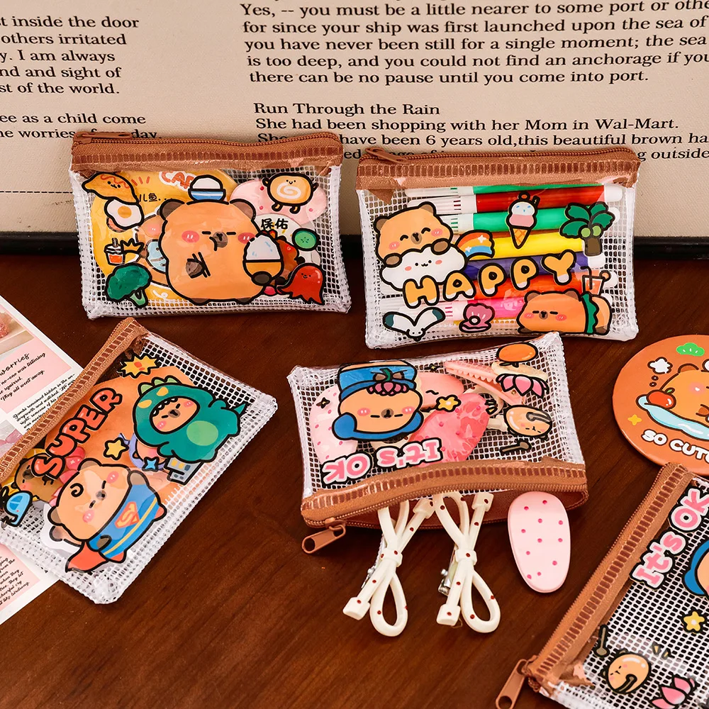 Monedero infantil impermeable de PVC capibara, mini organizador - imagen 2