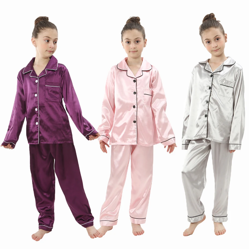 Pijama de satén de verano para niña – Suave y ligero