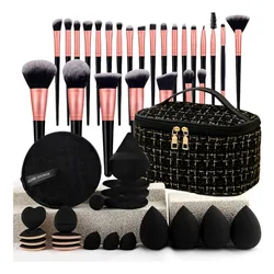 Brochas de maquillaje para kit de viaje elegante con estuche