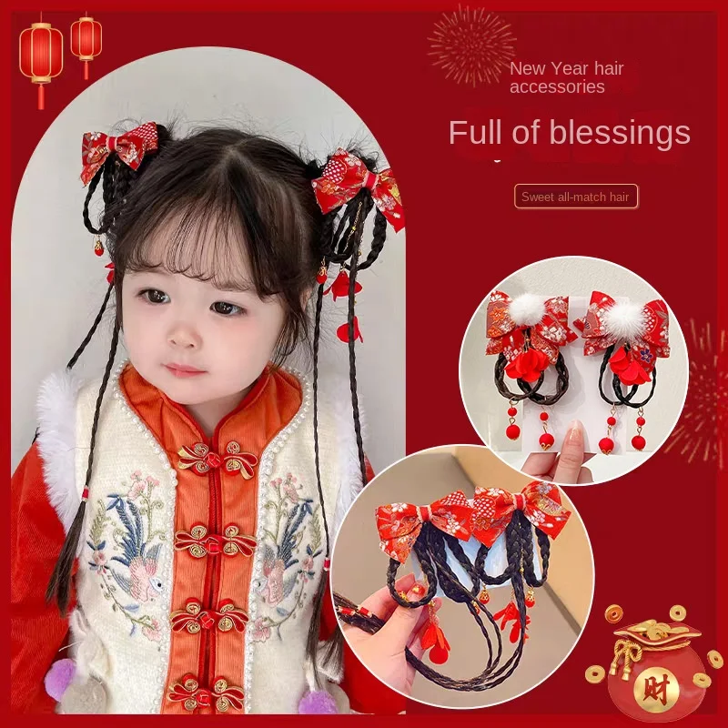 Diadema de borlas para niña – Tocado festivo tradicional - imagen 3
