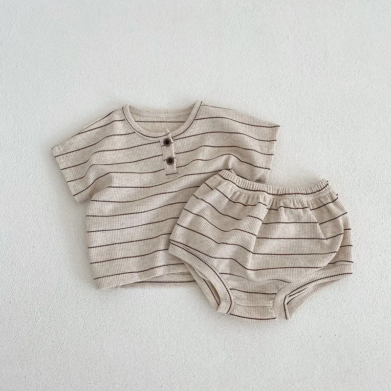MILANCEL 2024 conjunto bebé verano con camiseta rayada y bombacho - imagen 5