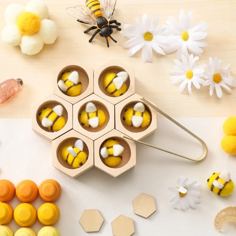 Juego de colmena de madera Montessori