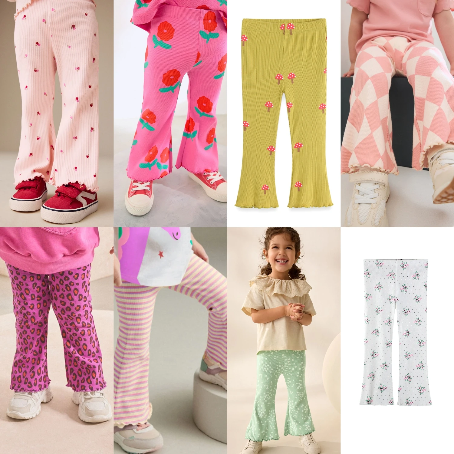 Leggings de algodón para niña con pata acampanada - imagen 4