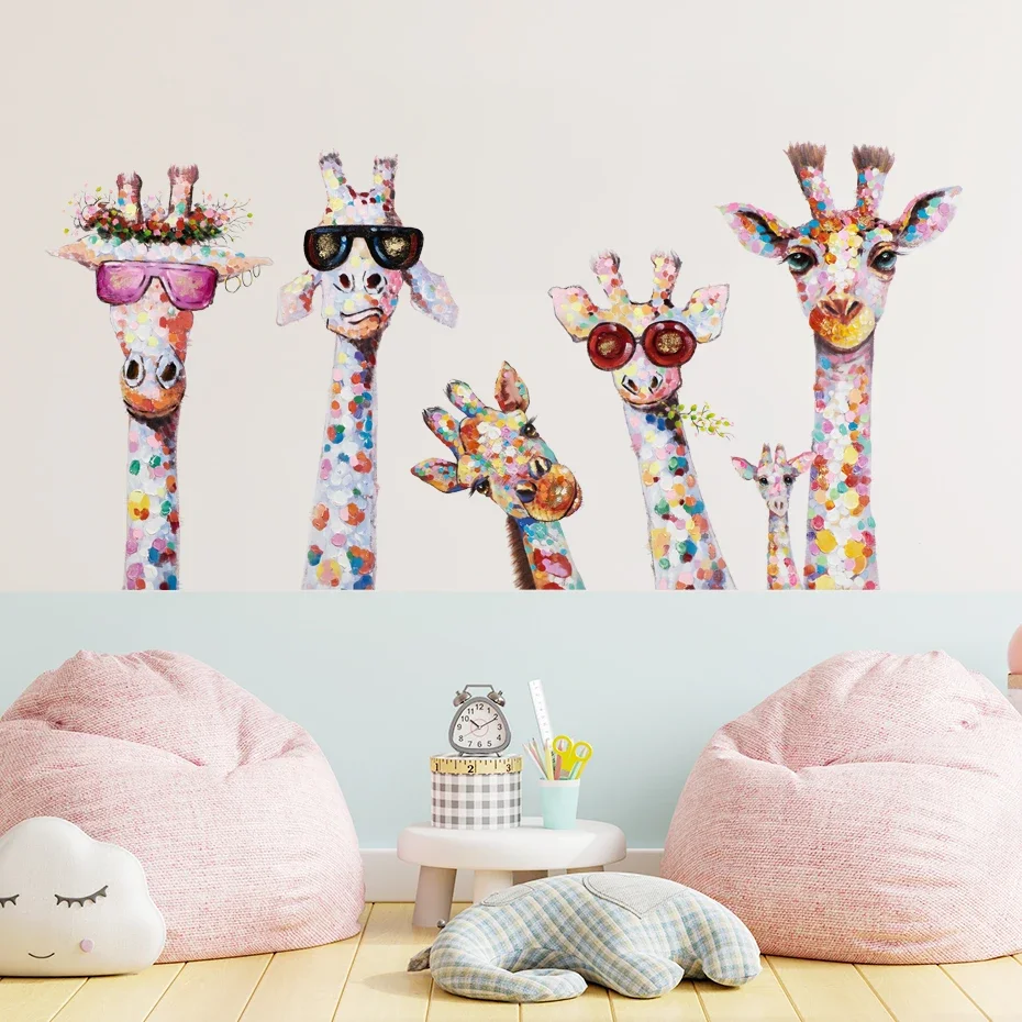 Pegatinas de pared jirafa extraíbles para habitación infantil - imagen 2