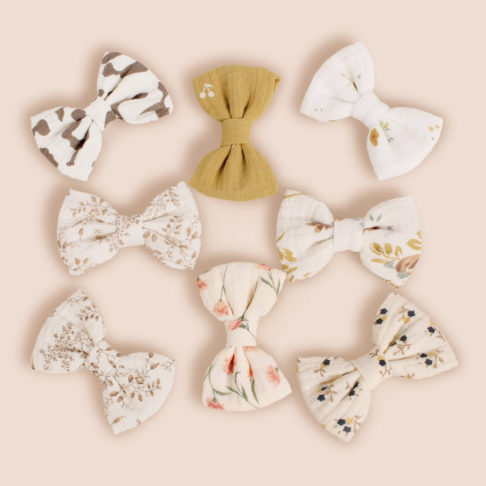 Pinzas lazo de algodón estampadas para el pelo de niña - imagen 2