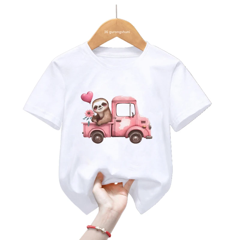 Camiseta infantil verano con sloths y helado – Estilo kawaii