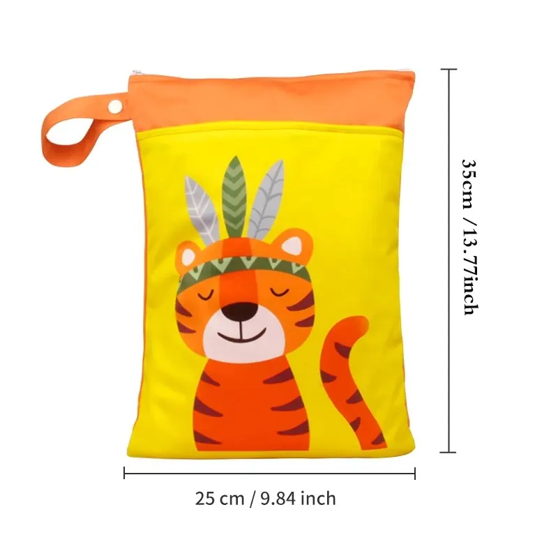 Bolsa de pañales reutilizable impermeable con estampado búho lavable - imagen 4