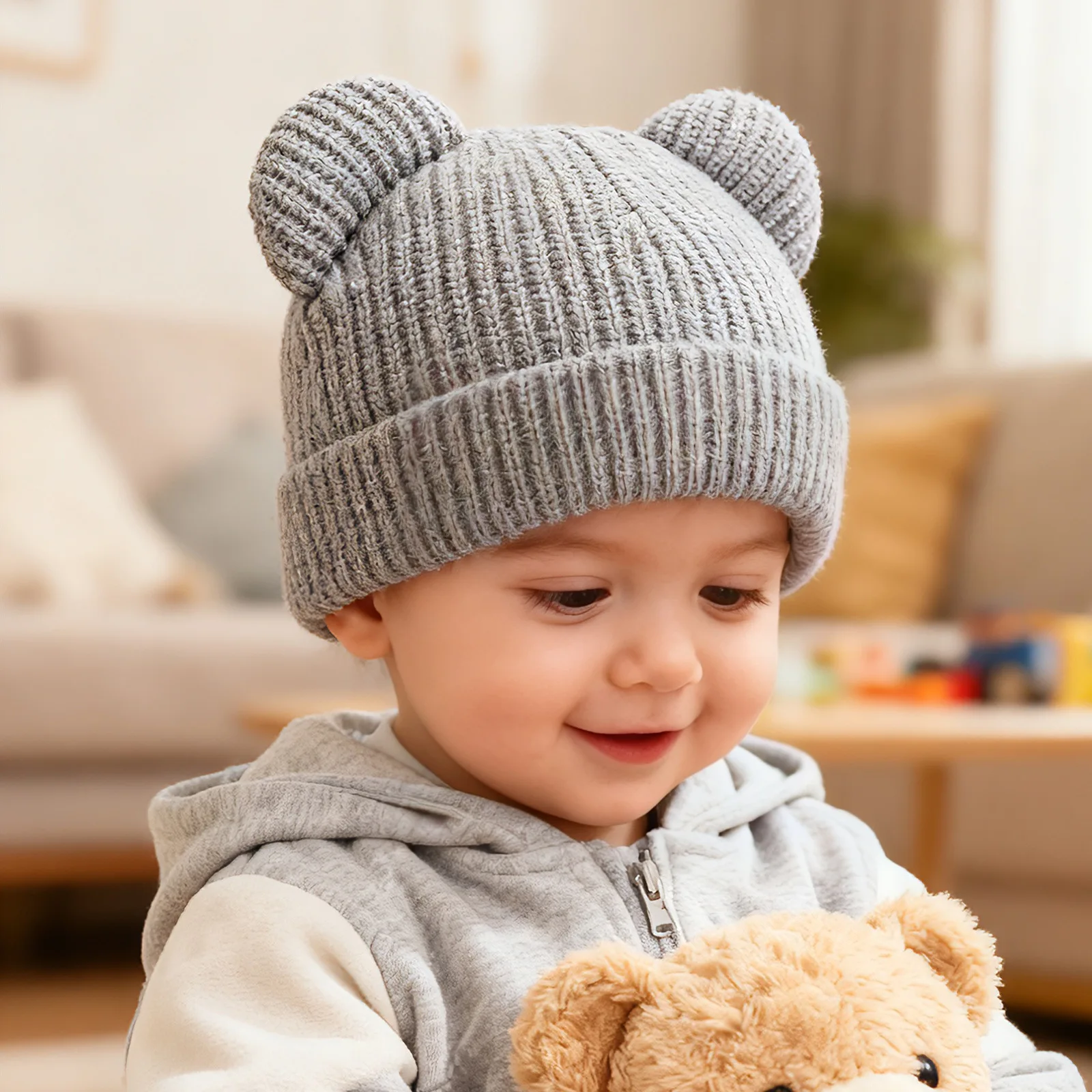 Gorro infantil de invierno con diseño divertido