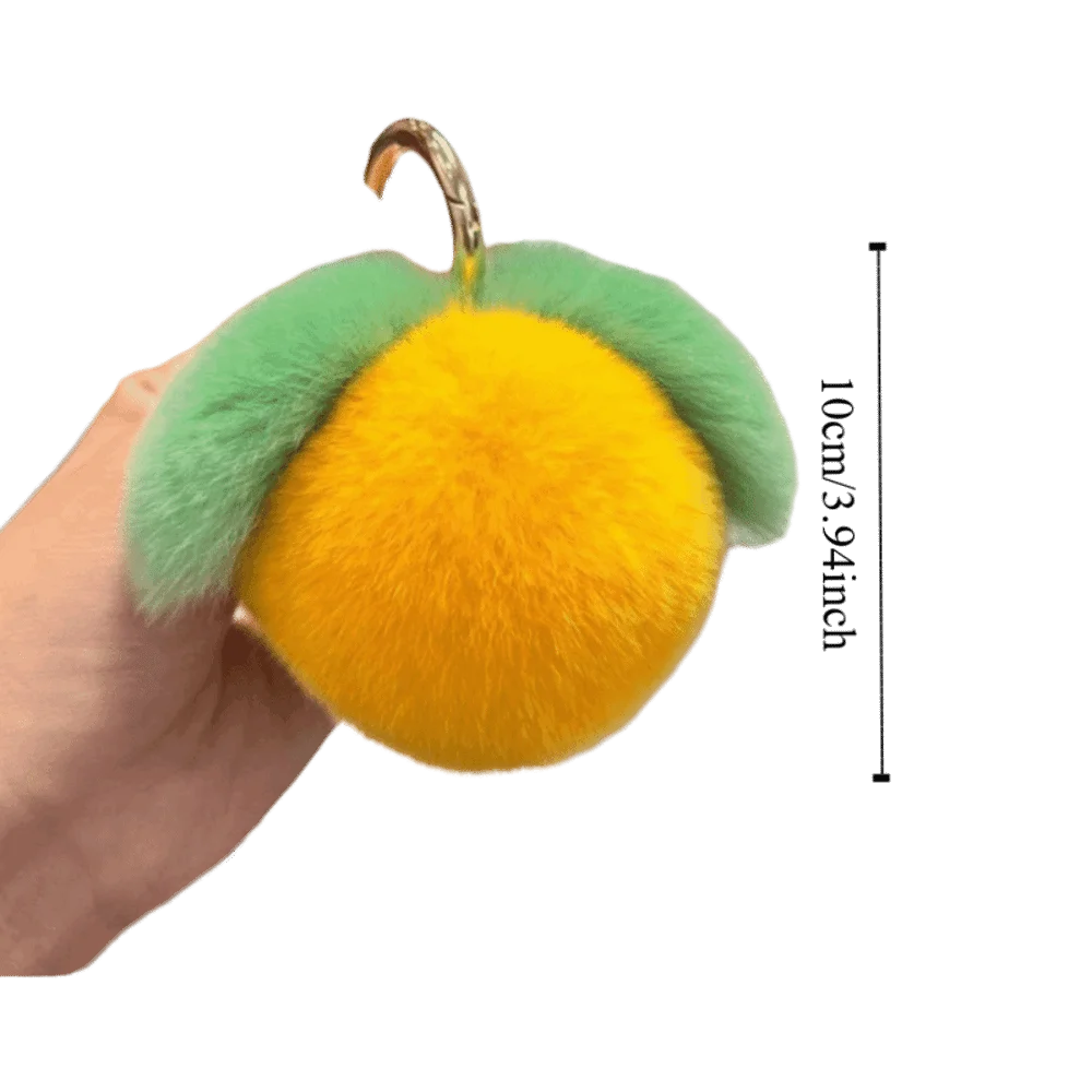Fruitthema llavero de peluche melocotón rosa suave, estilo tierno - imagen 4