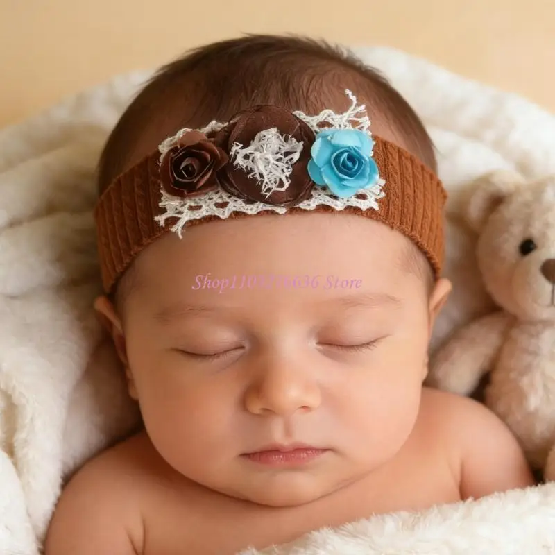 R6FD diadema elástica niña con flores en algodón y poliéster - imagen 2