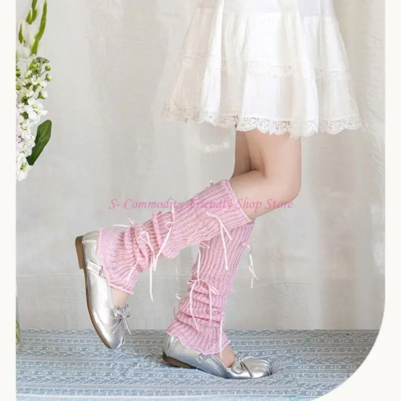 Calcetines altos de pantorrilla con lazo elegante - imagen 5
