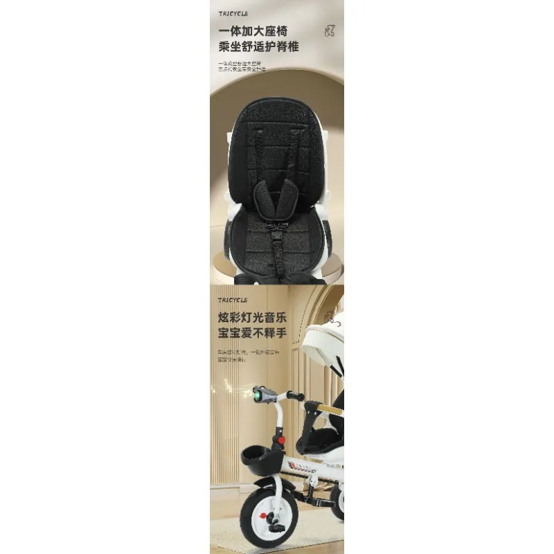 Triciclo evolutivo plegable 3 en 1 para bebé con manubrio ajustable