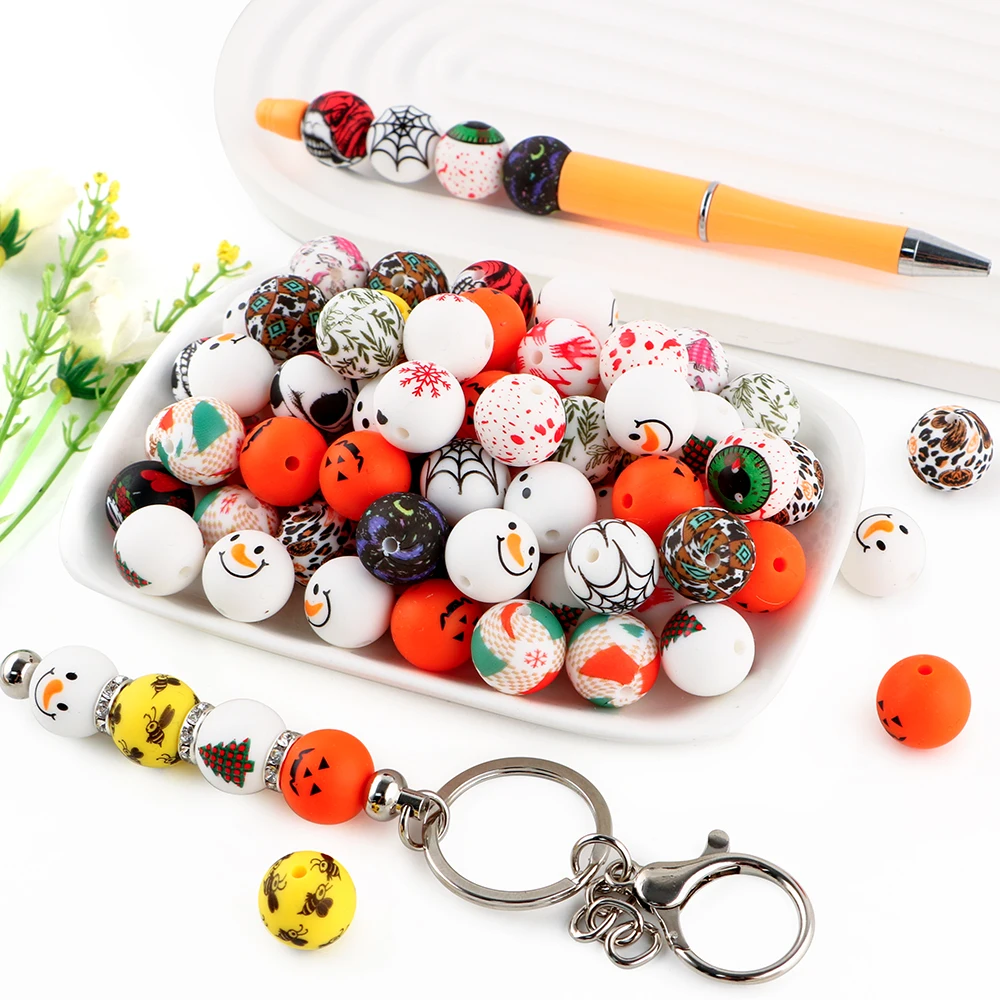Cuentas de silicona de colores de 15 mm para bisutería infantil DIY - imagen 4