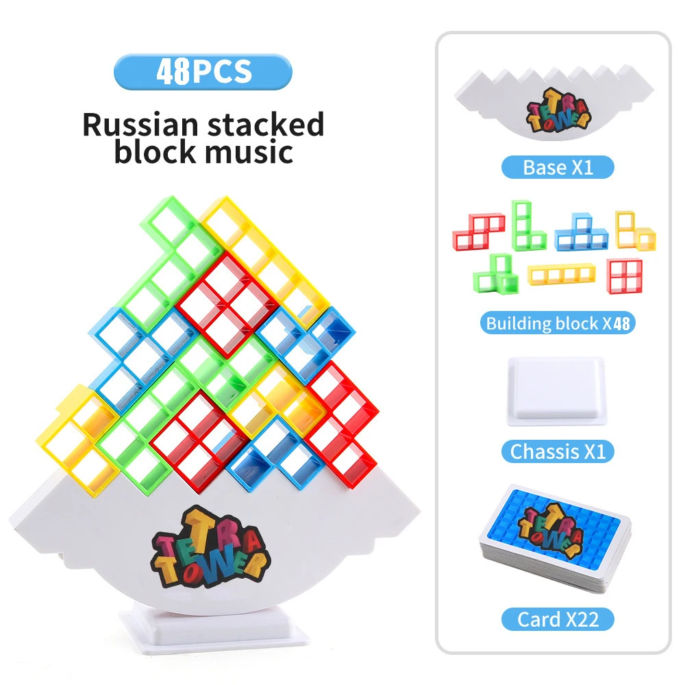 Torre de equilibrio apilable tipo Tetris 3D para niños - imagen 2