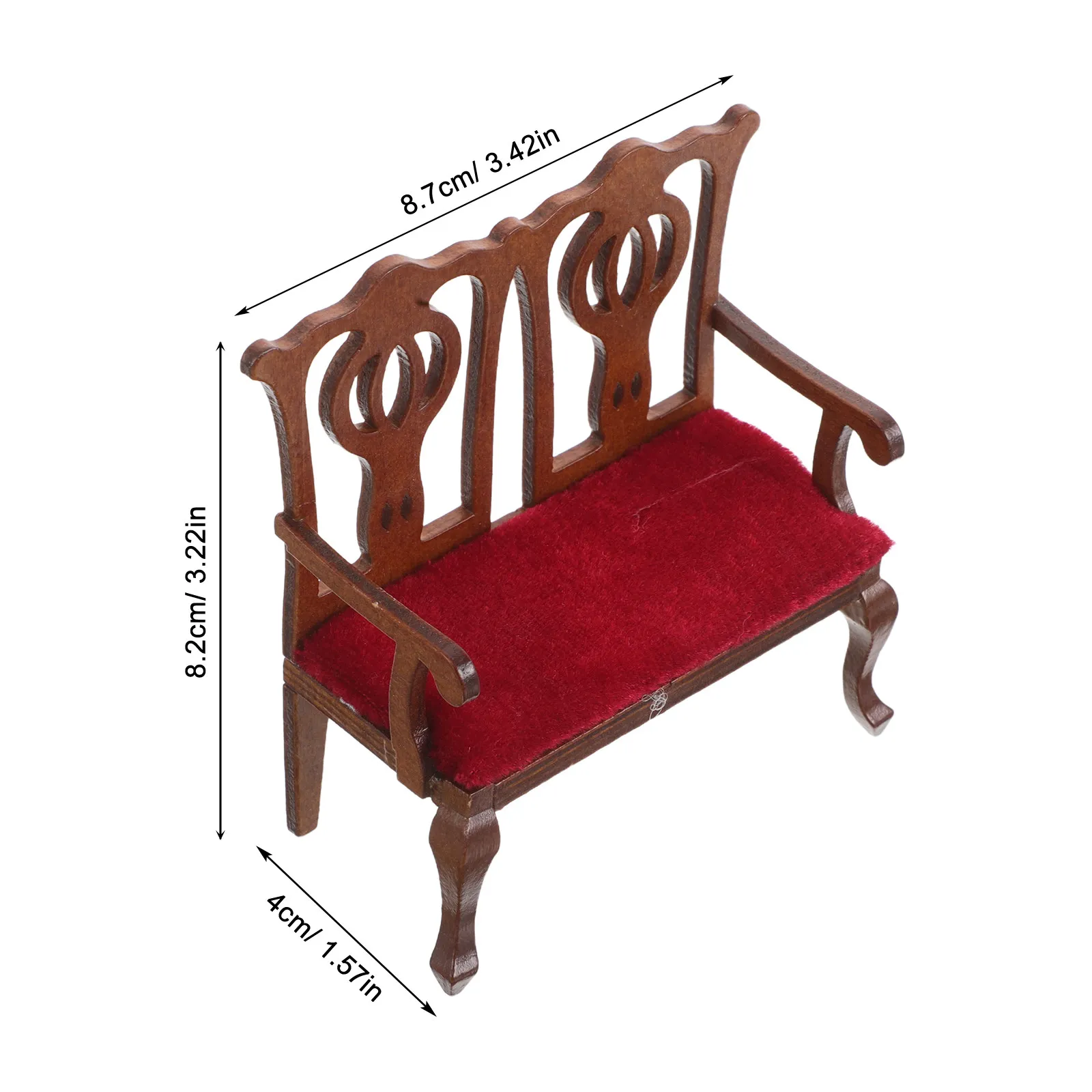 Mini silla artesanal 1:12 con estilo clásico