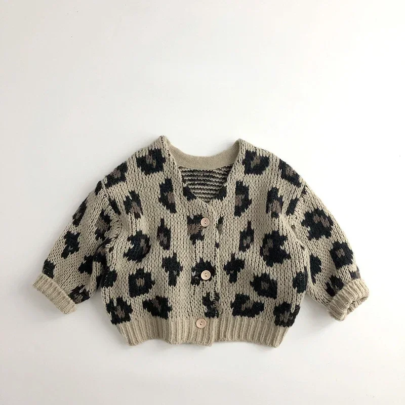Cárdigan bebé de mohair estampado leopardo con cuello V - imagen 2