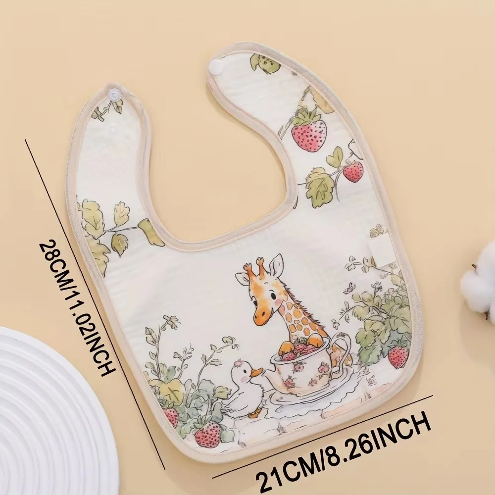 Baberos de algodón impermeables con cuello ajustable para bebés - imagen 2