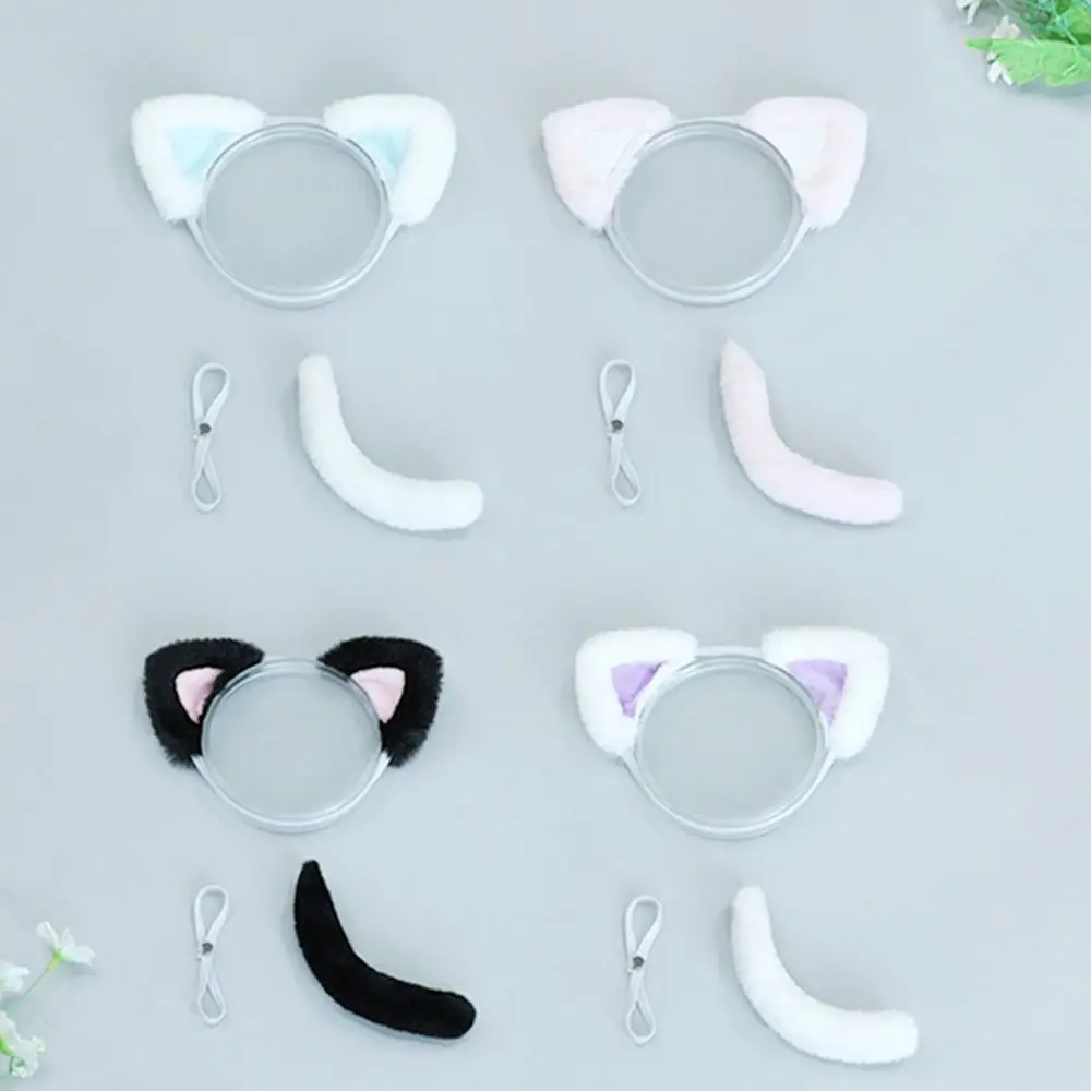 Diadema de felpa con orejas de gato – Decoración de cabello para muñecas - imagen 5