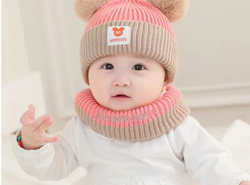 Gorro de oso con bufanda para bebé