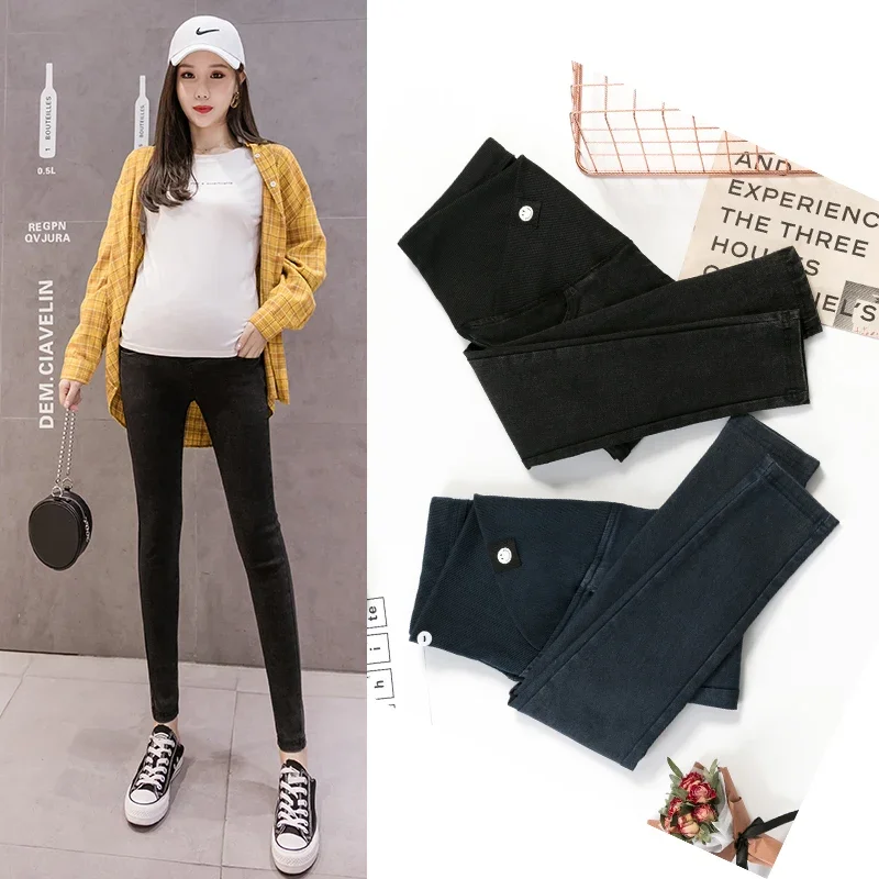 Pantalones vaqueros premamá pitillo elásticos de cintura baja - imagen 4