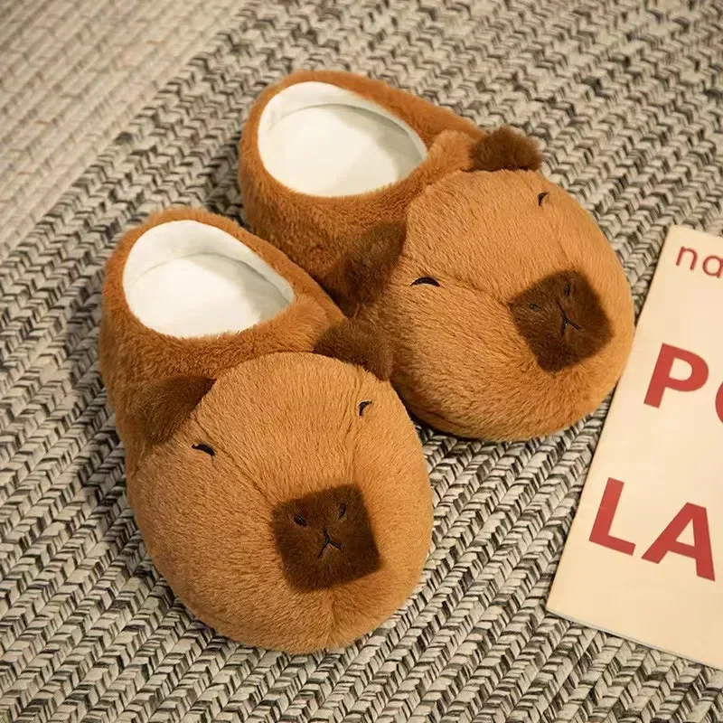 Zapatillas de felpa Kapybara de capibara para interior de invierno