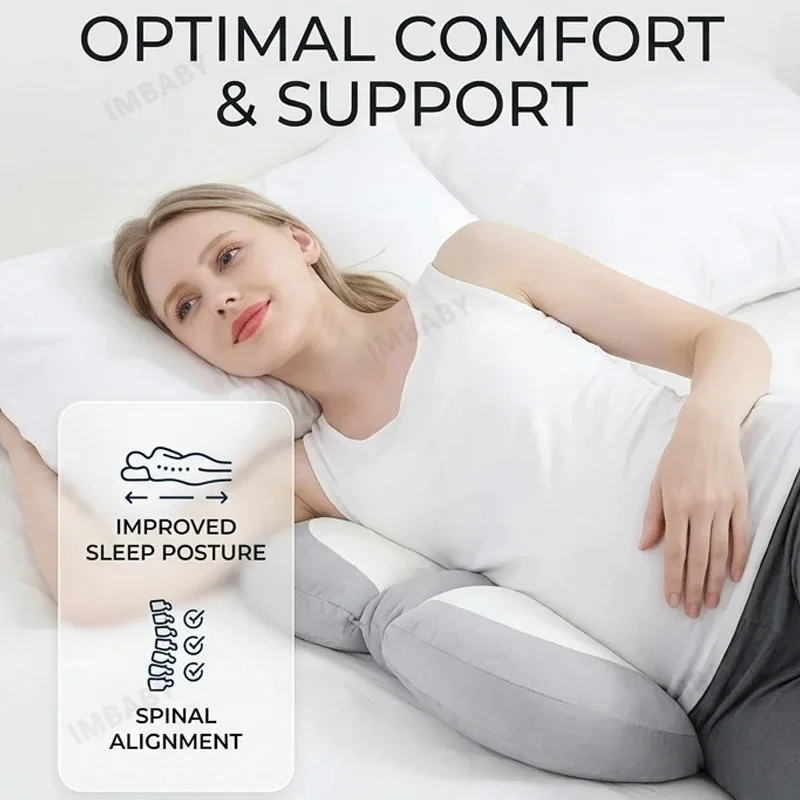 Almohada para embarazo ergonómica viscoelástica con funda lavable - imagen 4