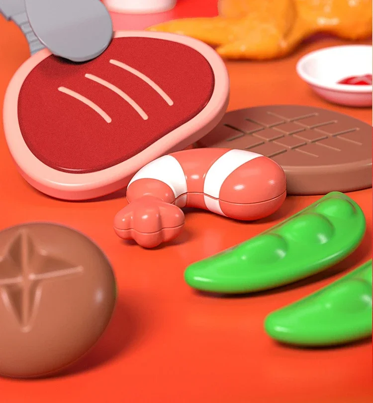 Carro barbacoa infantil con juego cocina y vajilla - imagen 5
