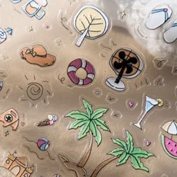 Pegatinas de gelatina para móvil y diario de verano tropical