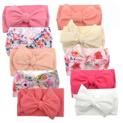 Diademas con lazo y flores para bebé – Set accesorios de pelo