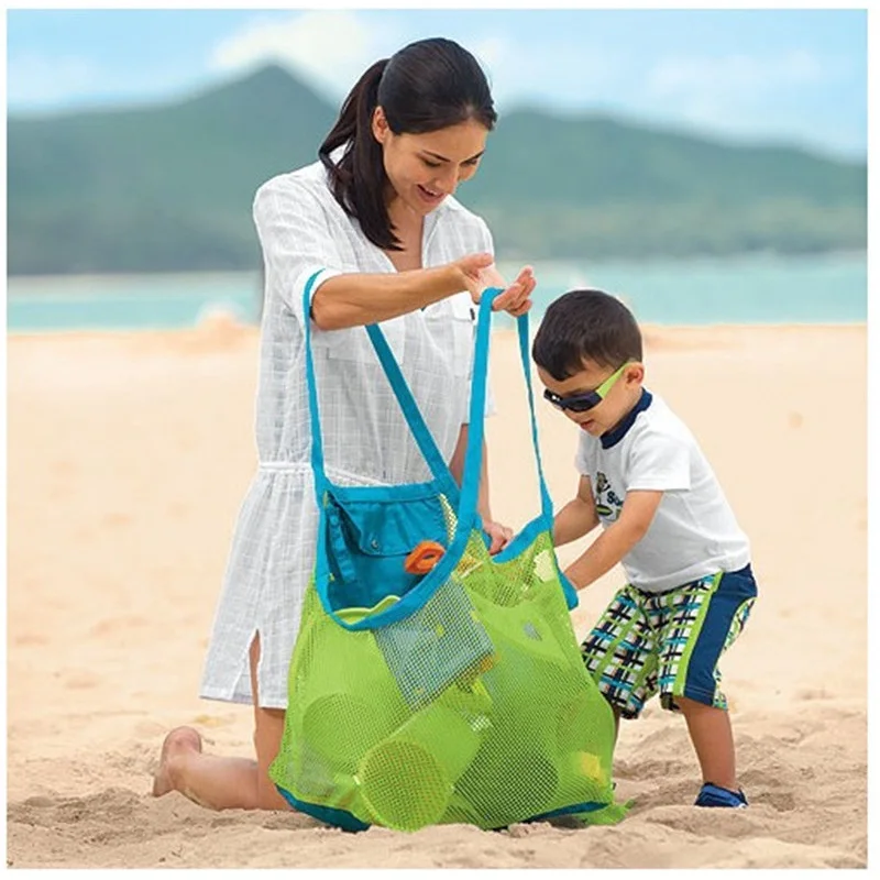 Bolsa de playa de malla transparente para niños – Resistente y práctica - imagen 2