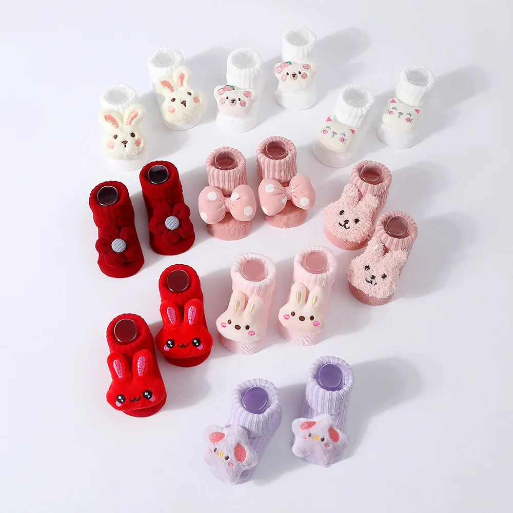 Calcetines de bebé suaves con dibujos 3D y lazo floral - imagen 2
