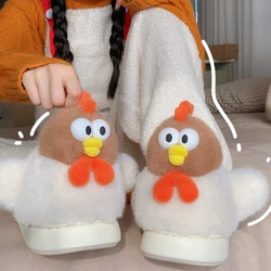 Zapatillas de casa de invierno cálidas antideslizantes de algodón niña