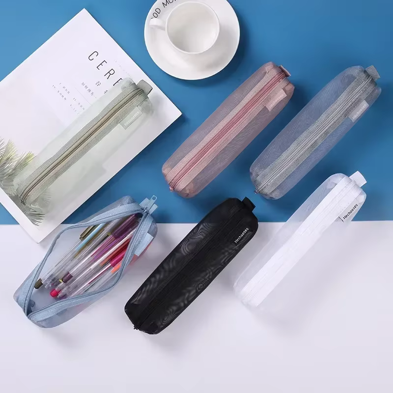 Estuche escolar transparente de nylon para lápices unisex - imagen 5