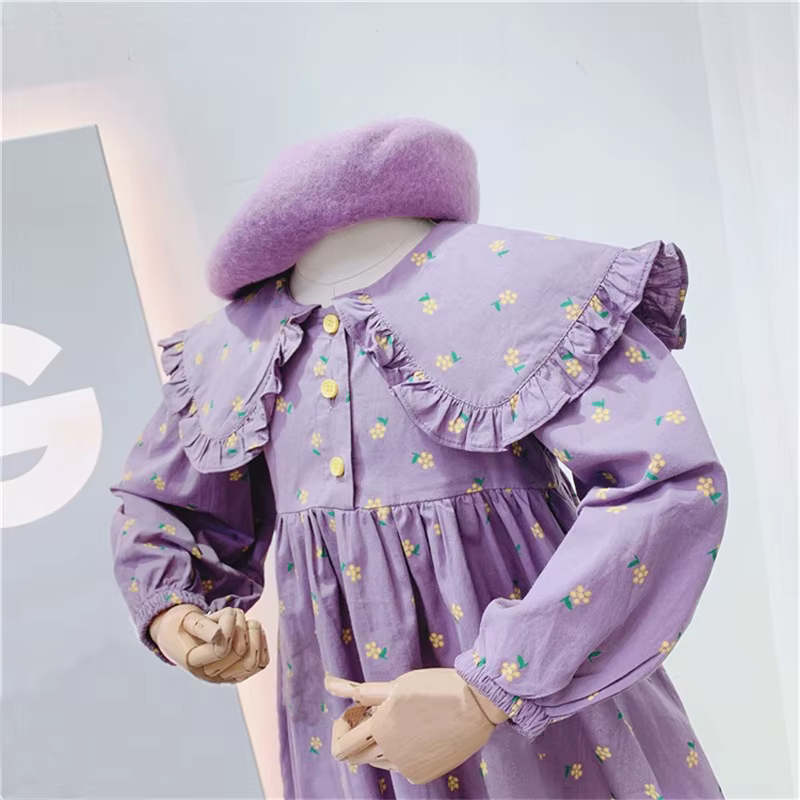 MILANCEL Vestidos para ninas 1-7 anos con flores y solapas bonitas - imagen 4