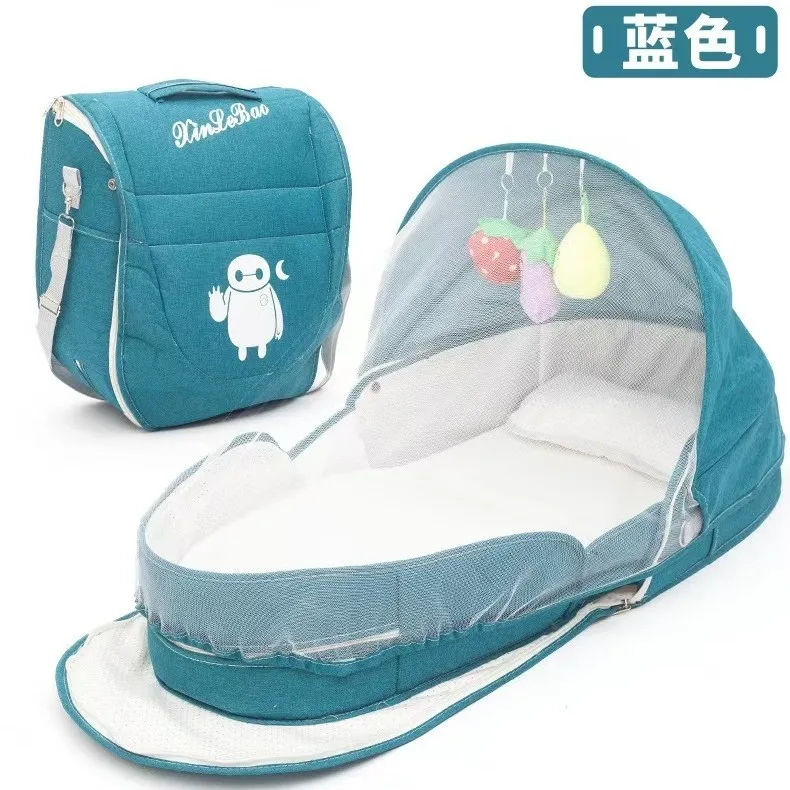 Mochila cuna plegable portátil para bebé, cama expandible amplia - imagen 5