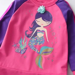 DXTON vestido niña de algodón manga larga estilo sirena