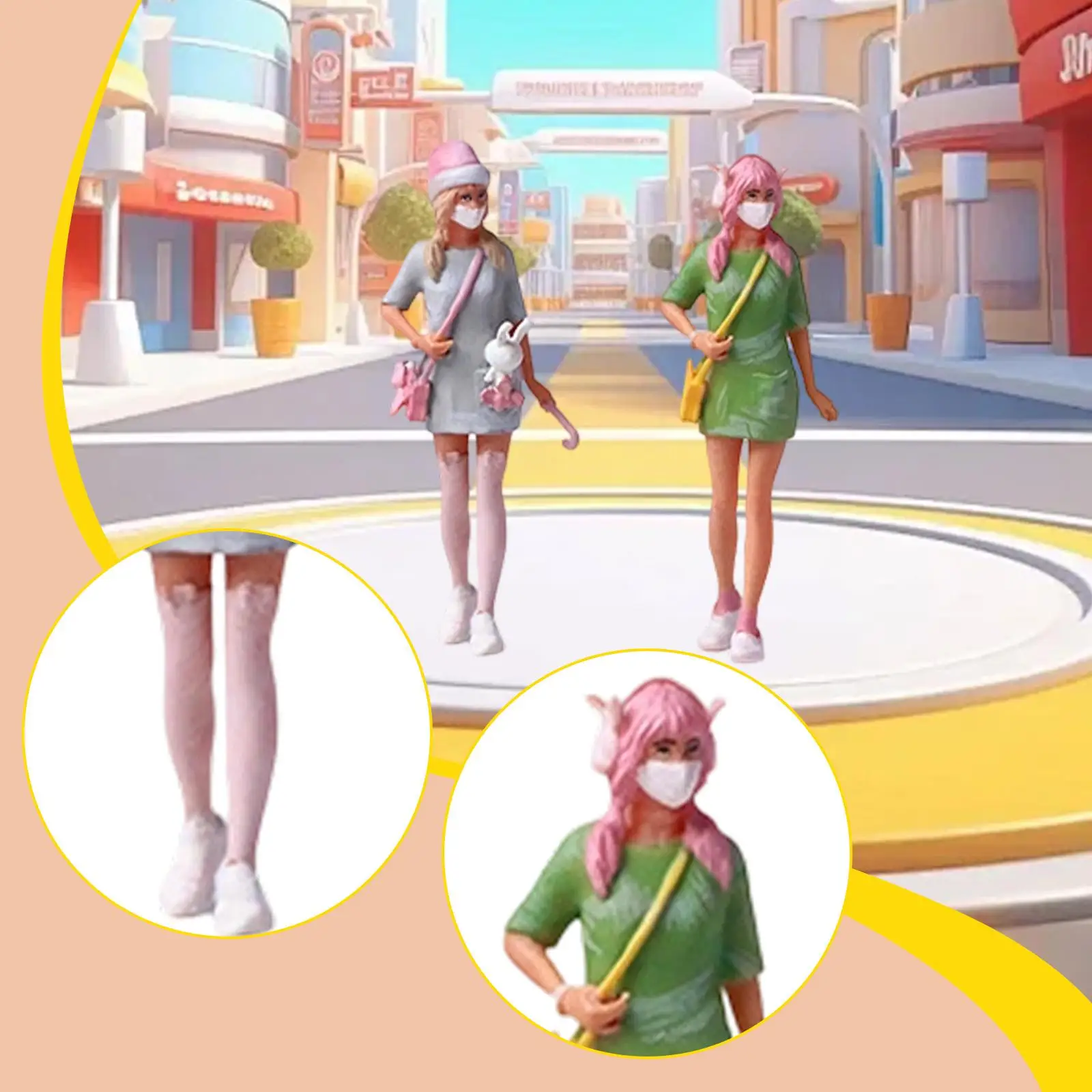 Figura femenina para micro paisajes de diorama en escala - imagen 4