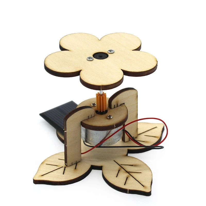 Coche solar de madera con flores – Experimento físico infantil - imagen 4