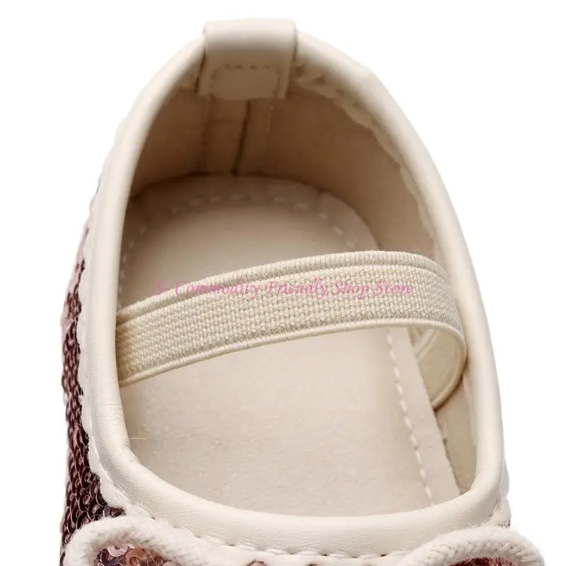 Zapatos de vestir princesa bebé recién nacida en cuero con lazo plano - imagen 5