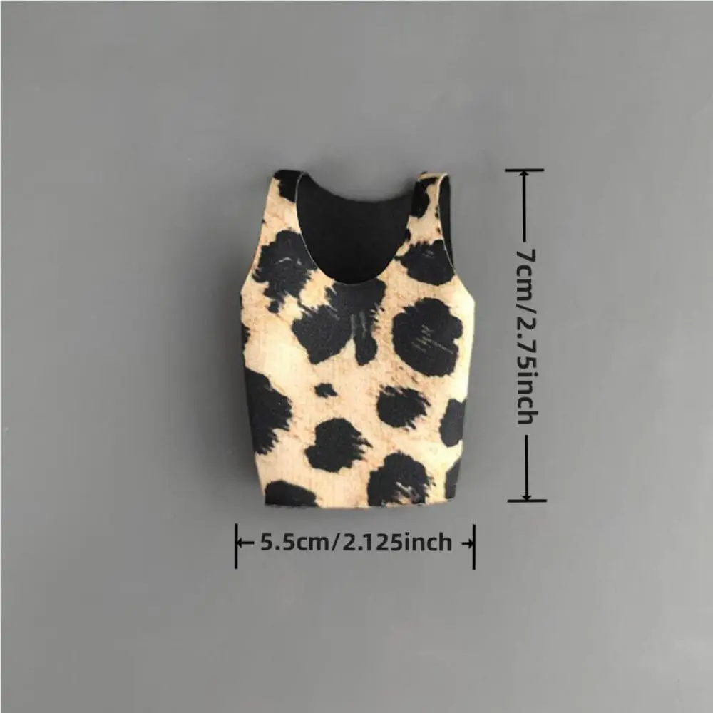 Chaleco leopard en miniatura para muñeca con camiseta a juego